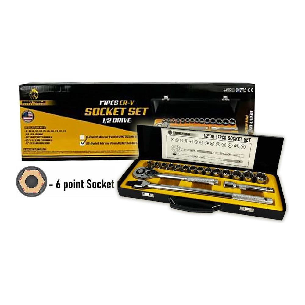 Megatools M17SSMF6 Socket Wrench Set 17pcs 1/2