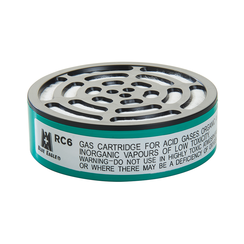 Blue Eagle RC6 Chemical Respirator Filter Cartridge (Vapour & Acid) [RC-6]