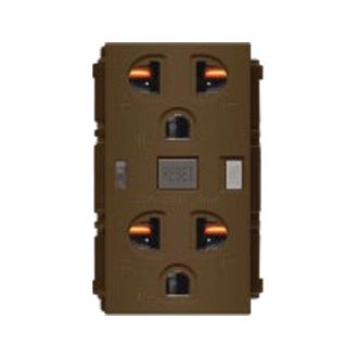 Royu RMO10/DW Duplex GFCI Outlet 20A 6mA (Plano) [Dark Wood] | Royu by KHM Megatools Corp.