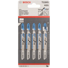 Bosch T118G Jigsaw Blade (Straight Cut 0.2-10mm) Basic for Metal [2608631012] - KHM Megatools Corp.