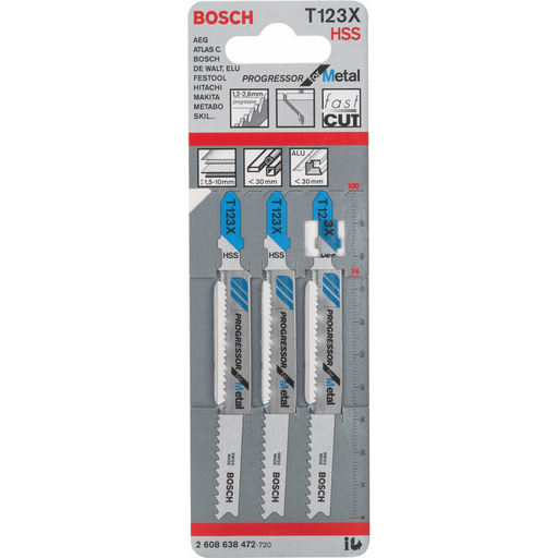 Bosch T123X Jigsaw Blade (Progressor Blade for Metal) [2608638472] - KHM Megatools Corp.
