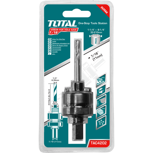 Total TAC4202 Arbor for Hole Saw | Total by KHM Megatools Corp.