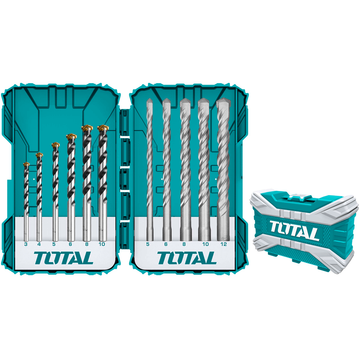 Total TACSDL31101 11pcs Mixed Masonry Drill Bit (SDS-plus & Straight Concrete Drill Bit) | Total by KHM Megatools Corp.