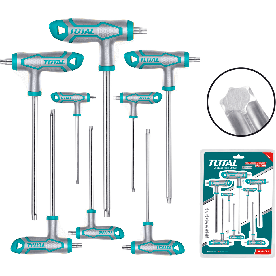 Total THHW8083 8pcs Torx Allen Wrench Set (T-Handle) | Total by KHM Megatools Corp.