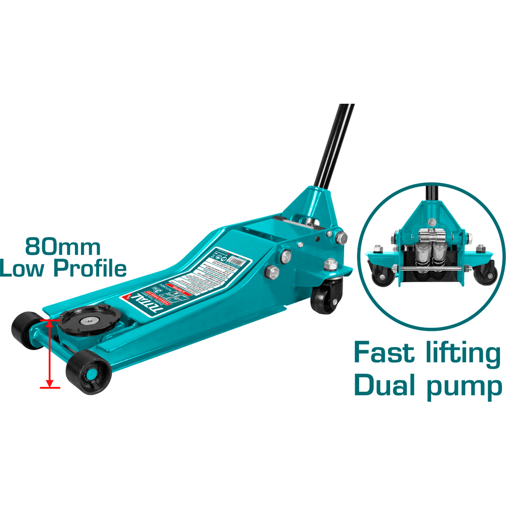 Total THT10834 Hydraulic Floor Jack (Low Profile) 3 Tons | Total by KHM Megatools Corp.