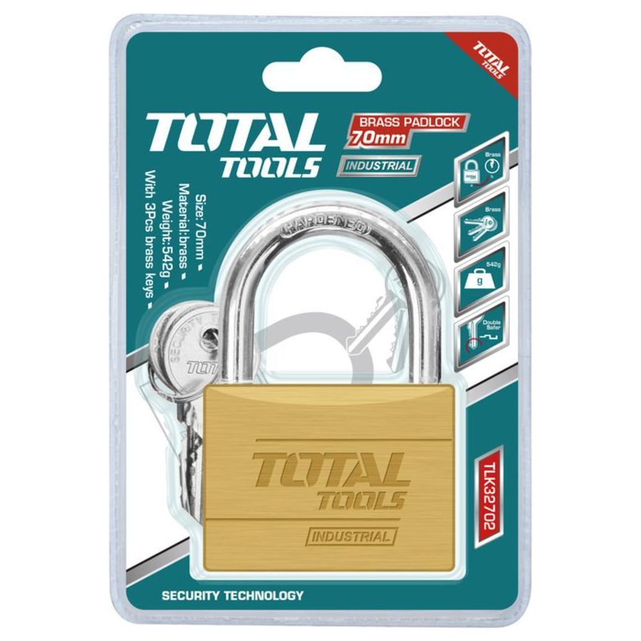 Total Heavy Duty Brass Padlock (TLK) - Goldpeak Tools PH Total
