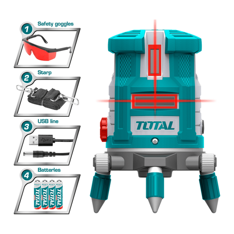 Total TLL306505 Self Leveling Line Laser Level (Red) | Total by KHM Megatools Corp.