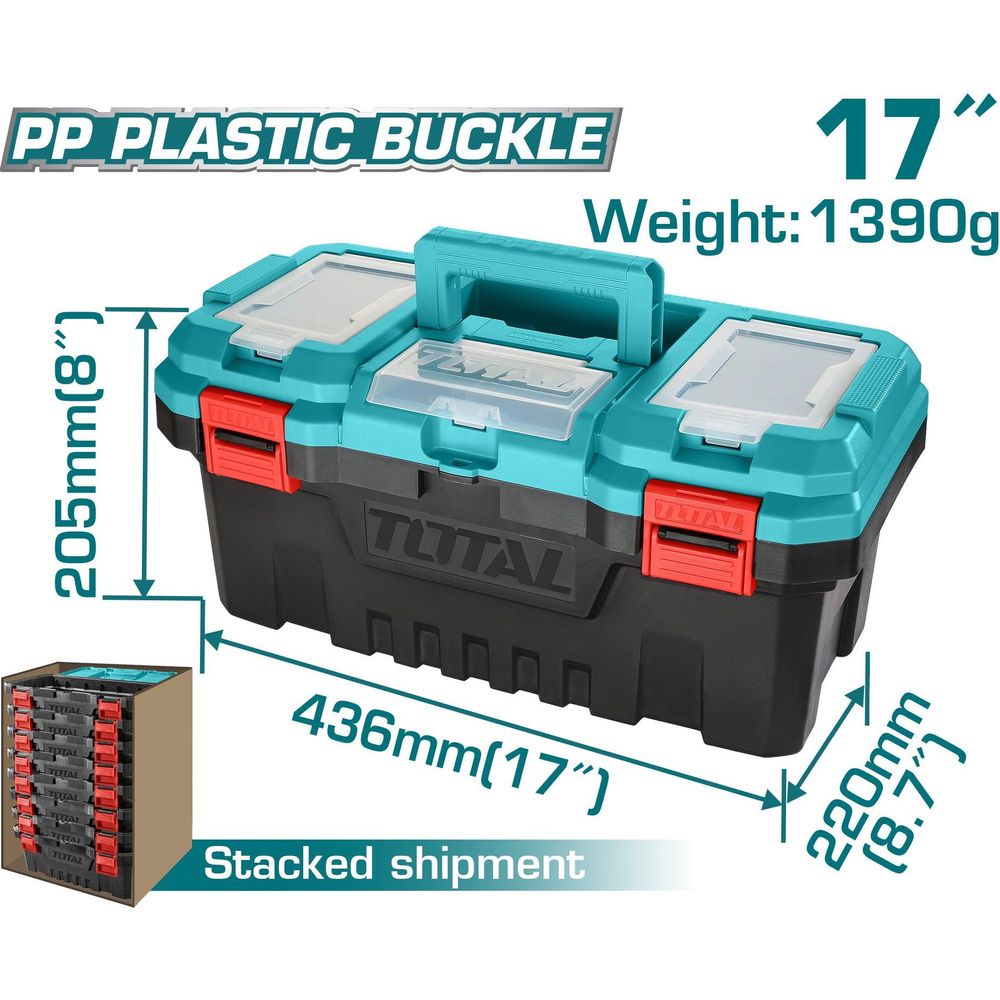 Total TPBX0171 Plastic Tool Box 17