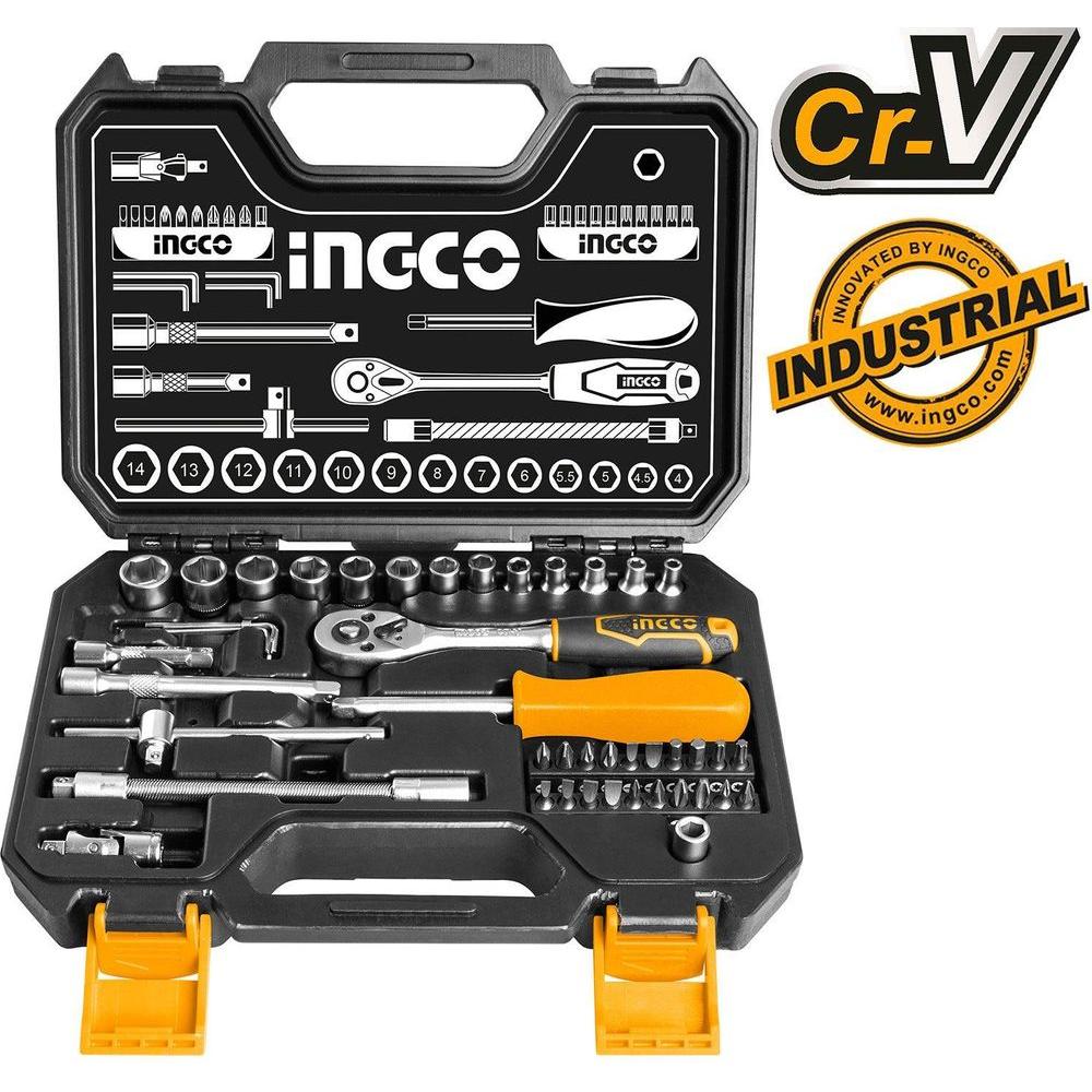 Ingco HKTS14451 45pcs Socket Wrench Set 1/4