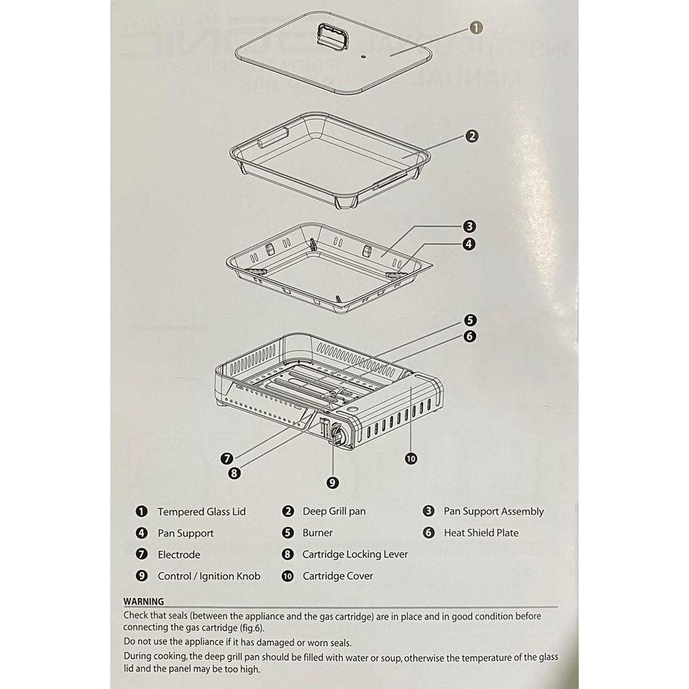 Sonic SGP-606 My Griller Portable Grill Pan (Ihawan) [Butane Powered] - KHM Megatools Corp.