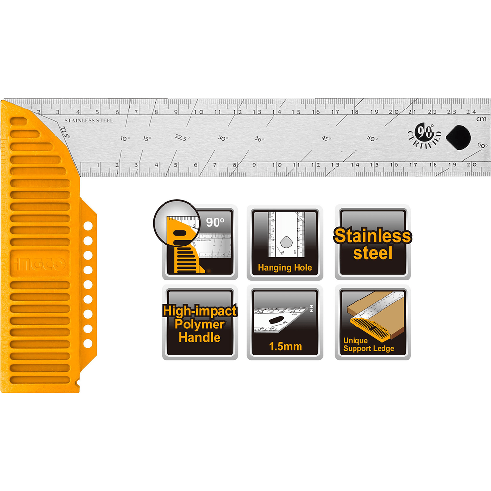 Ingco HAS123002 Angle Square Measure 12