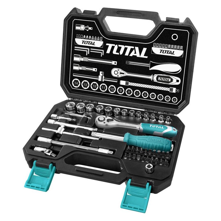 Total THT141451 45pcs Socket Wrench Set 1/4