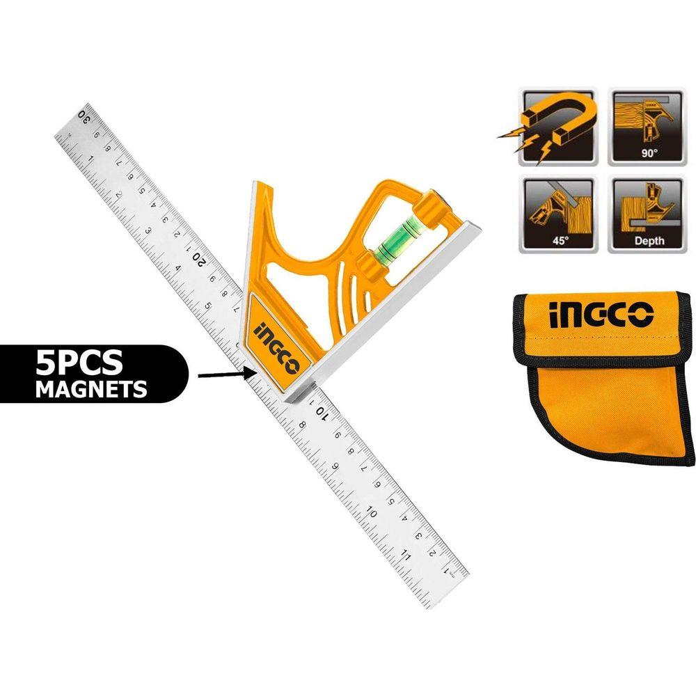 Ingco HSR530255 Magnetic Lock Combination Square 12