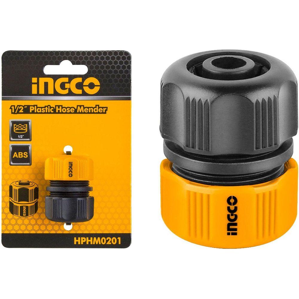 Ingco HPHM0201 Plastic Garden Hose Mender / Repair Fitting 1/2