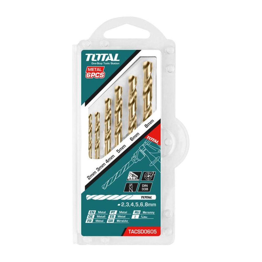 Total TACSD0605 6pcs HSS Twist Metal Drill Bit Set | Total by KHM Megatools Corp.
