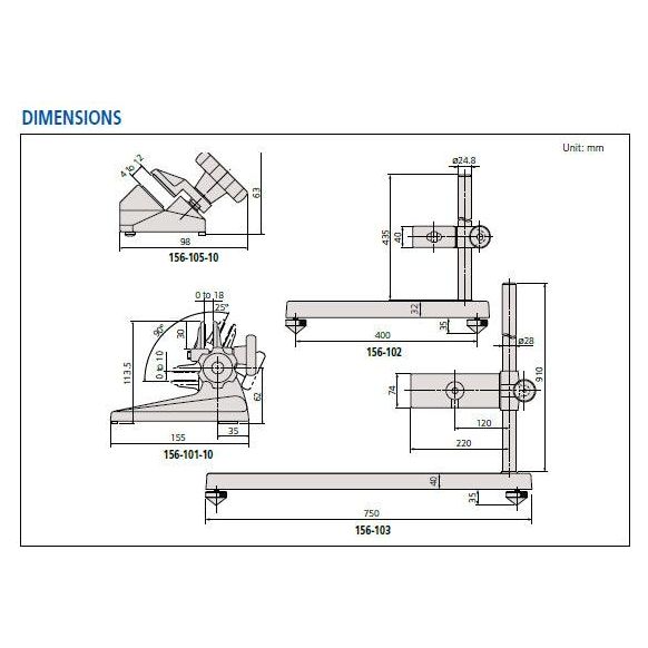 Mitutoyo Micrometer Stands, Series 156 (adjustable angle type) | Mitutoyo by KHM Megatools Corp.