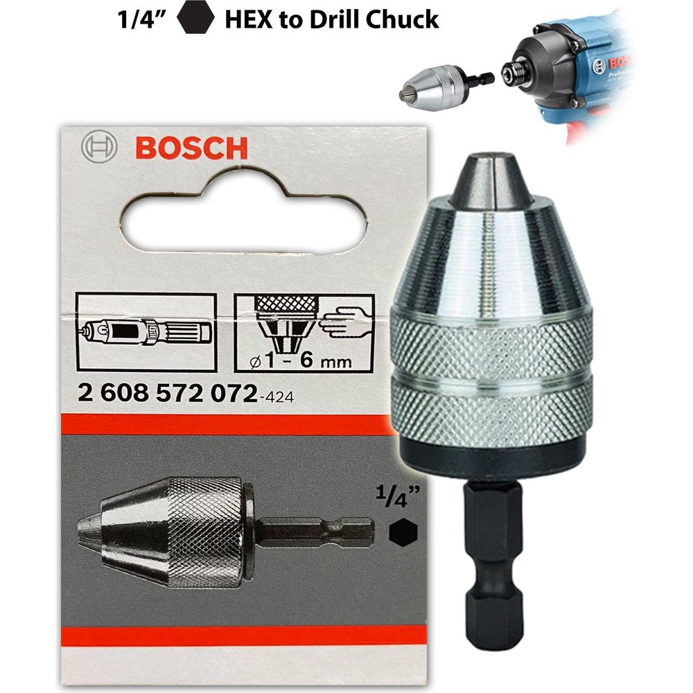 Bosch Keyless Drill Chuck Adapter for 1/4