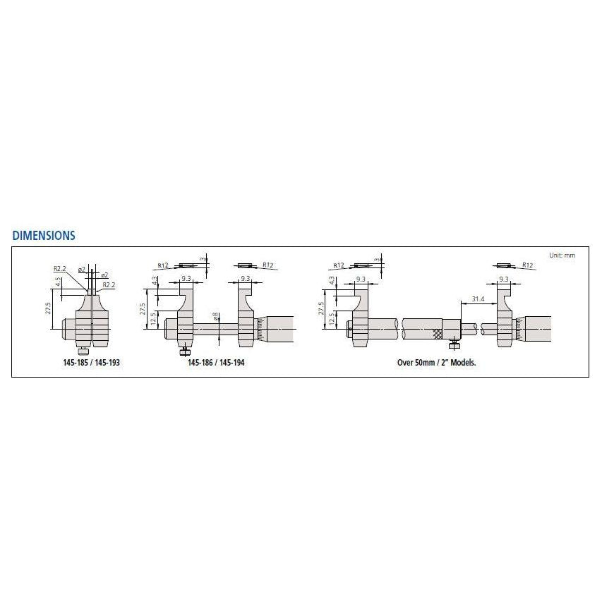 Mitutoyo Inside Micrometer, Series 145 (Caliper type) | Mitutoyo by KHM Megatools Corp.