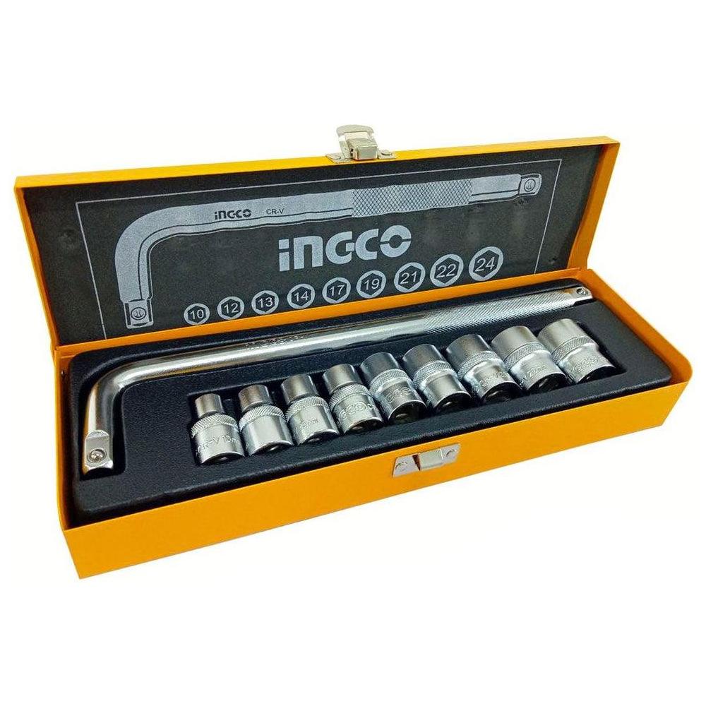 Ingco HKTS12101 10pcs Socket Wrench Set 1/2