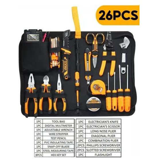 Ingco HKETS0261 26pcs Electricians Tool Kit Set - KHM Megatools Corp.