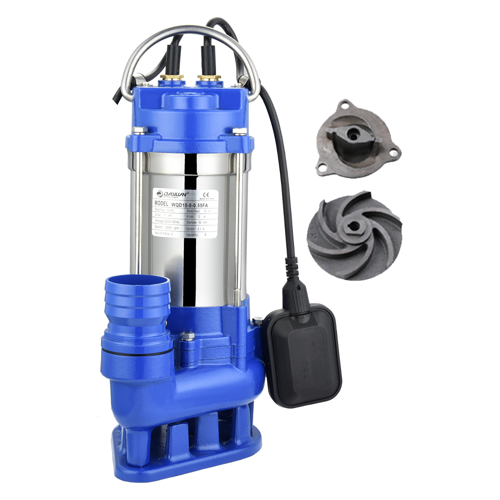 Dayuan WQD7-12-1.1FQG Stainless Steel Submersible Sewage Pump with Cutter 1.5HP