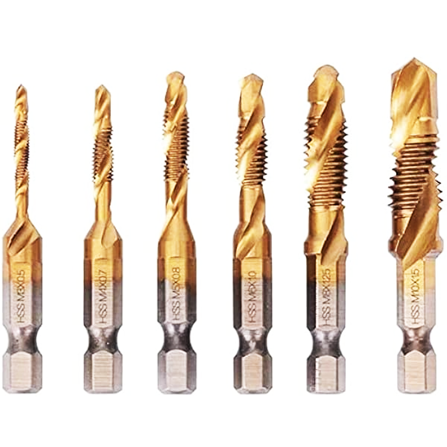 Workpro WP400510WE HSS Spiral Flute Tap & Drill Bit Set 6Pcs