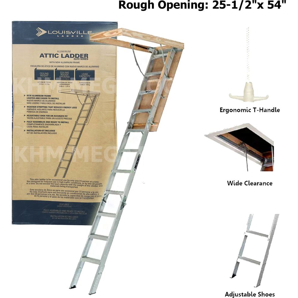 Louisville AL2540MG Aluminum Attic Ladder 