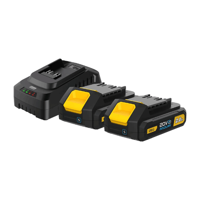 Deli EDL-CM20A2E LI-Ion Battery and Charger Set 20V 2Ah