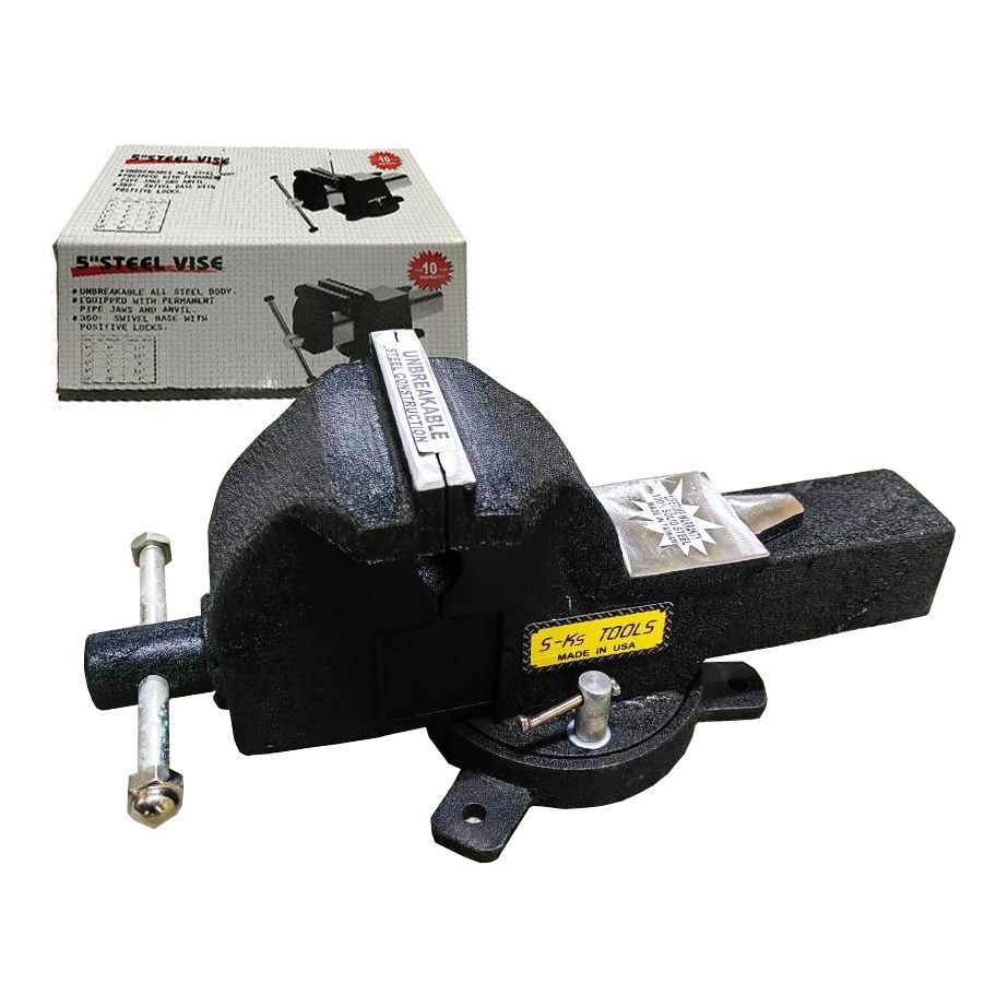 S-Ks Tools USA (ALL STEEL) Swivel Bench Vise with Anvil | S-Ks Tools USA by KHM Megatools Corp.