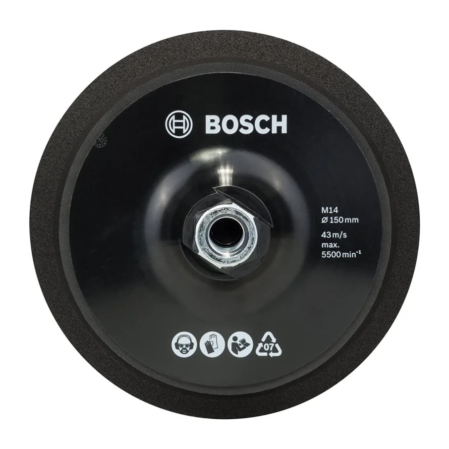 Bosch Backing Pad 150 mm with M14 Thread (2608612027) | Bosch by KHM Megatools Corp.