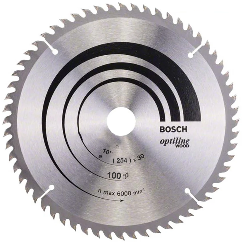 Bosch Circular Saw / Miter Saw Blade Optiline Clean Cut for Wood 10