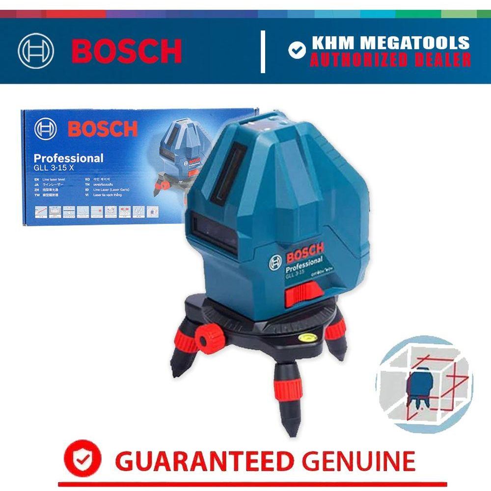 Bosch GLL 3-15 X Line Laser level [3x Lines] with Plumb Points (15 meters) | Bosch by KHM Megatools Corp.