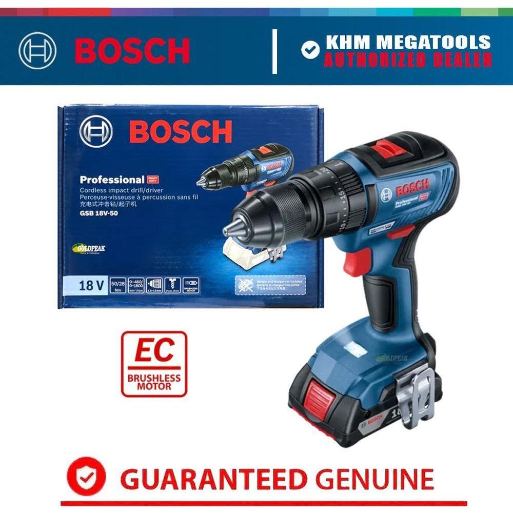 Bosch GSB 18V-50 Cordless Brushless Impact Drill - Driver 1/2