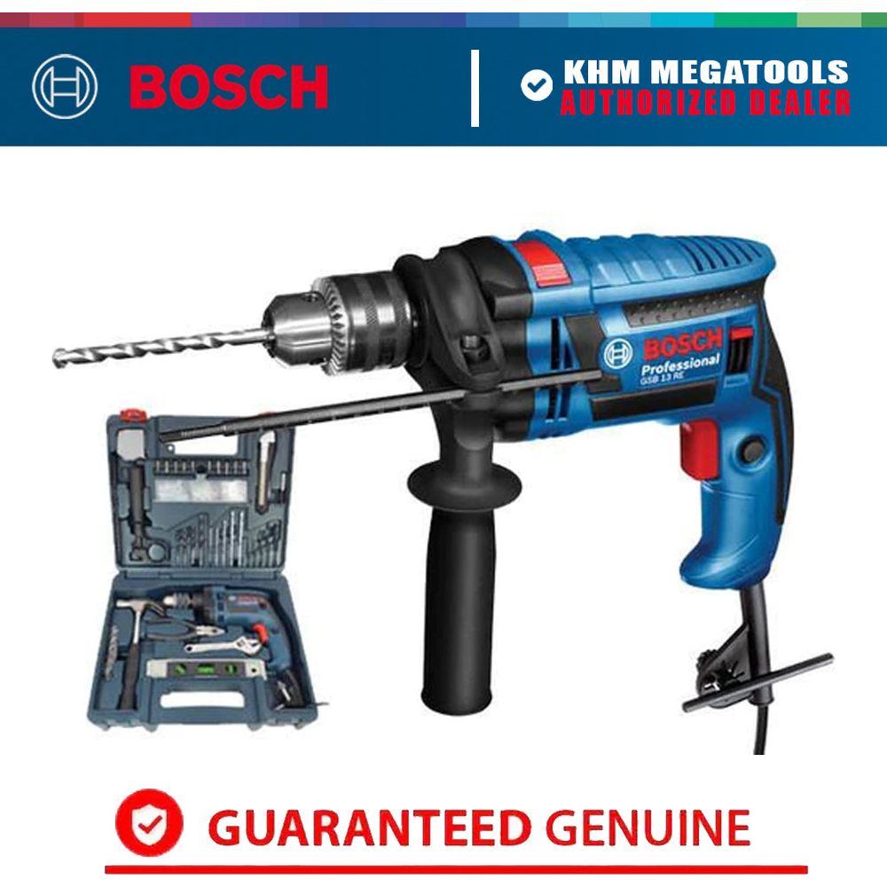 Bosch GSB 13 RE Impact Drill + Handtools with Accessories 1/2