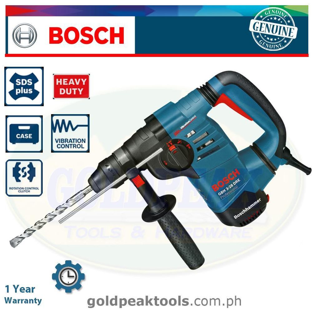 Bosch GBH 3-28 DRE D-Shape Rotary Hammer - Goldpeak Tools PH Bosch