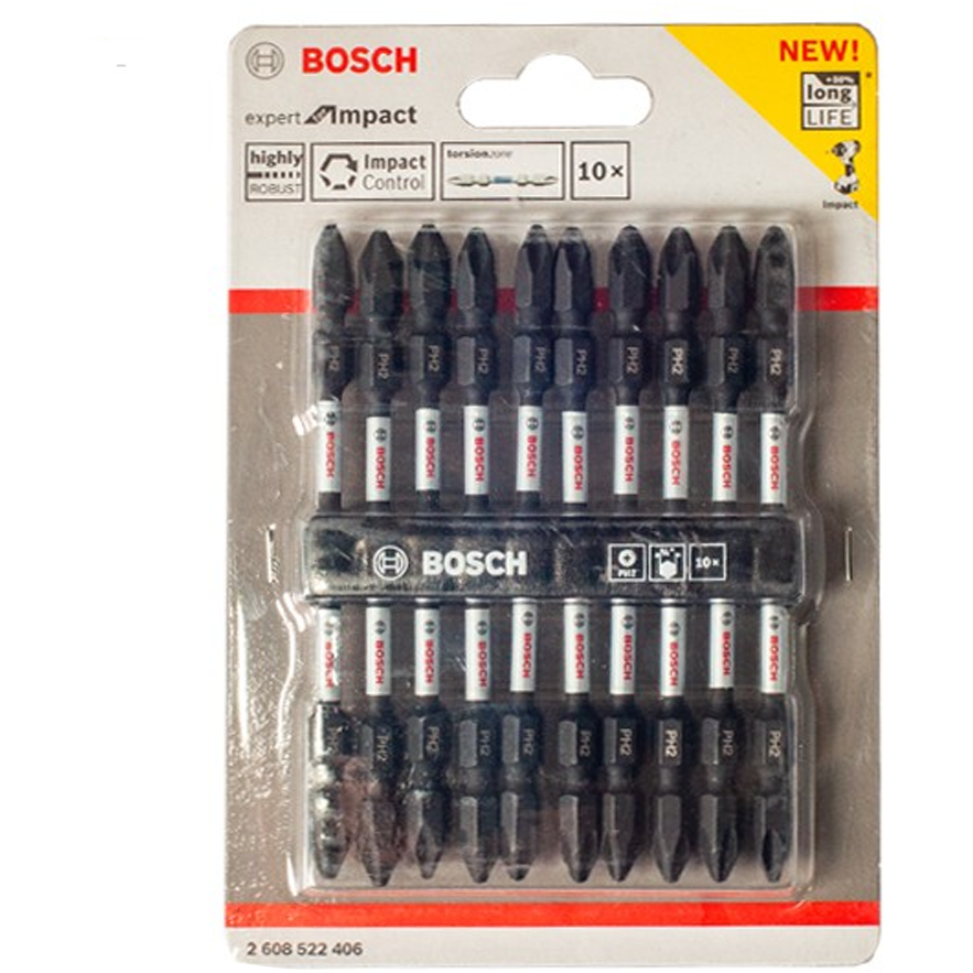 Bosch PH2 Impact Double Ended Screwdriver Bit Set 10Pcs 110MM (2608522406)