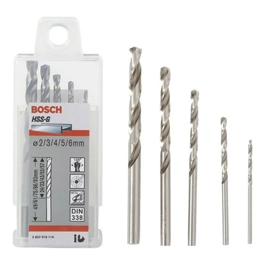 Bosch Metal Twist Drill Bit Set 5Pcs (2607019114)