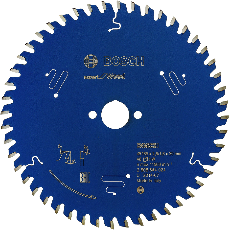 Bosch Circular Saw Blade Expert for Wood 165mm x 48T (2608644024) | Bosch by KHM Megatools Corp.