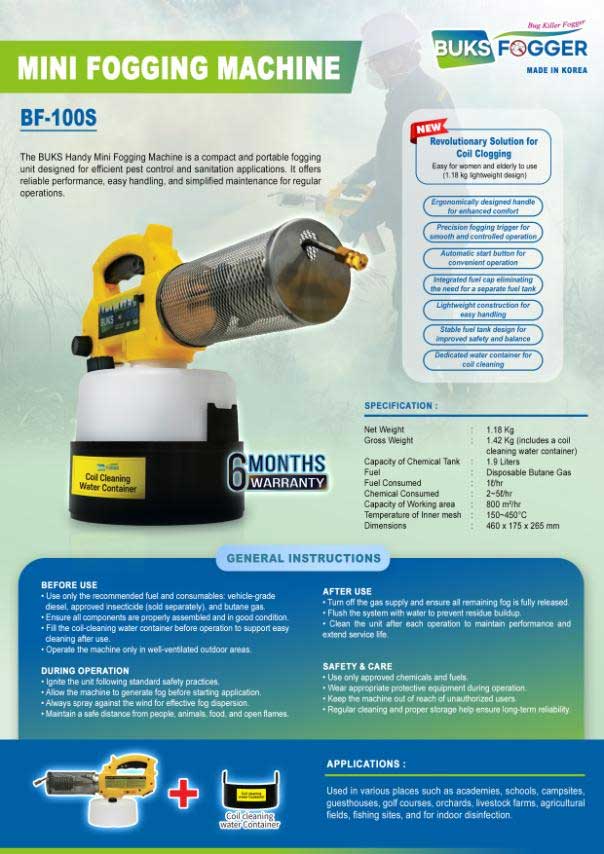 Buks Fogger BF-100S Mini Fogging Machine