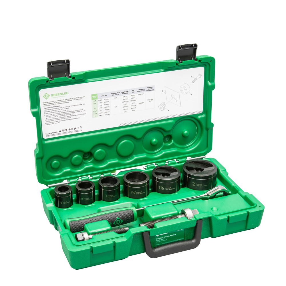Greenlee 7238SB Manual Knock Out Punch / Puncher Kit with Ratchet 1/2