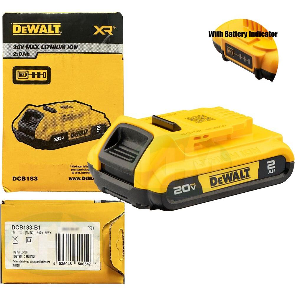 Dewalt DCB183 18V-20V Max Lithium Ion Battery (2.0Ah) - KHM Megatools Corp.