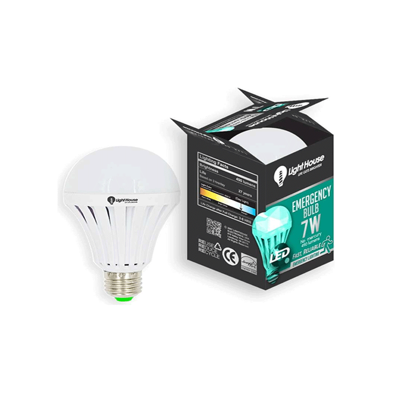 Lighthouse Emergency LED Bulb with Holder E27 (Rechargeable)