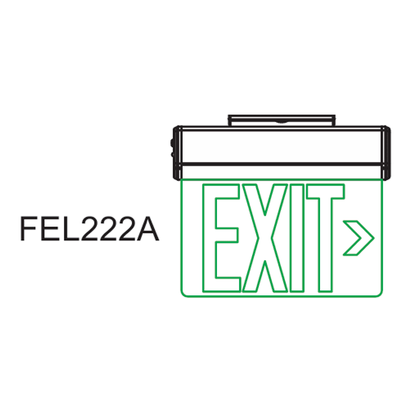 Firefly Single-Faced Exit Light with Wall/Ceiling Mount Option 3.6V 350mAh Ni-CD Battery