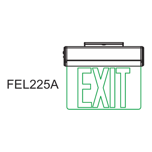 Firefly Single-Faced Exit Light with Wall/Ceiling Mount Option 3.6V 350mAh Ni-CD Battery