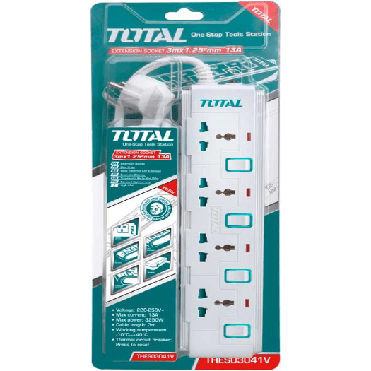 Total THES03041V Extension Cord Set (4 Sockets) - Goldpeak Tools PH Total