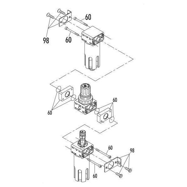 GAV G-FRL180 Air Filter - Reducer - Lubricator with Gauge - KHM Megatools Corp.