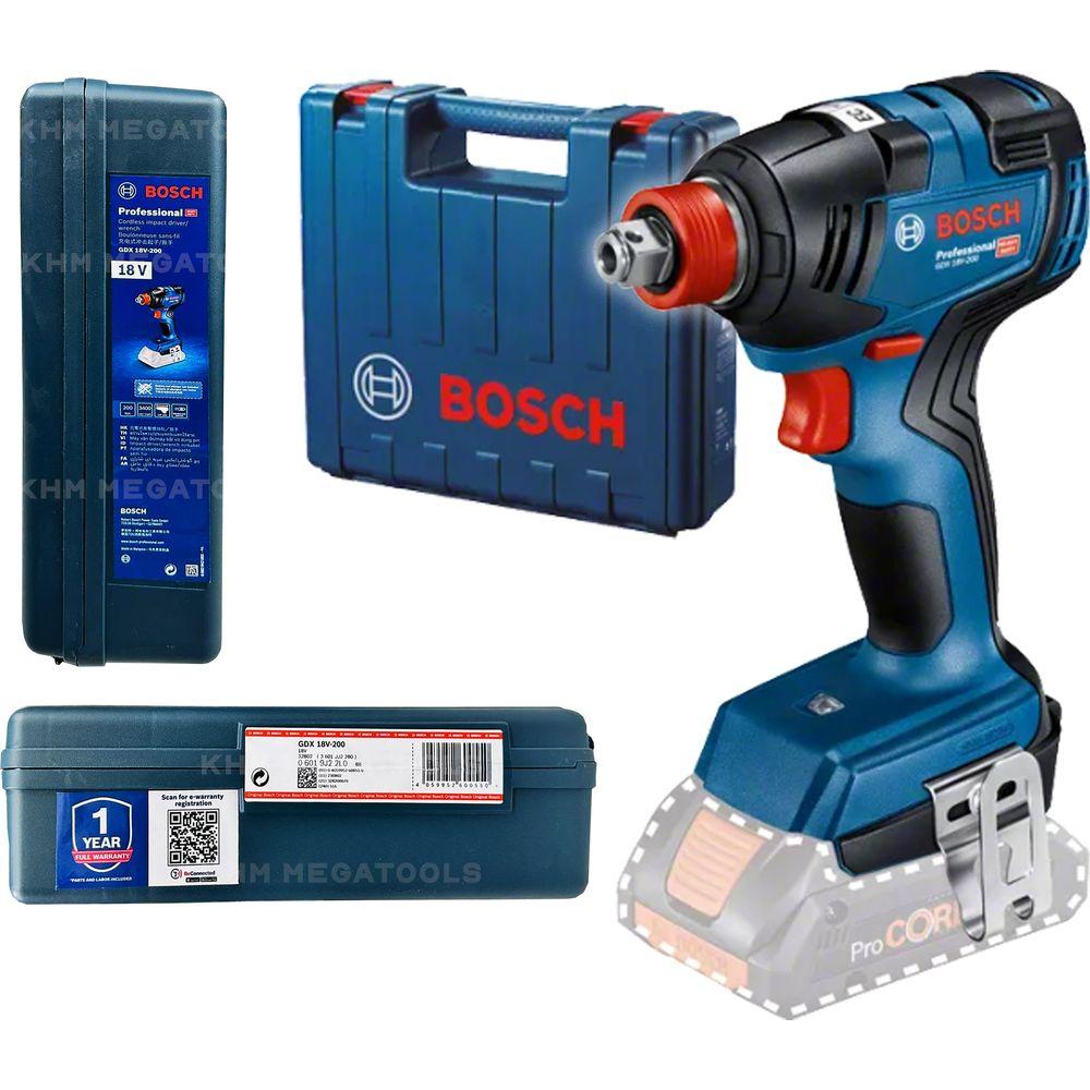 Bosch Professional GDX 18V-200 Cordless Impact Driver - 200Nm Torque Brushless Motor