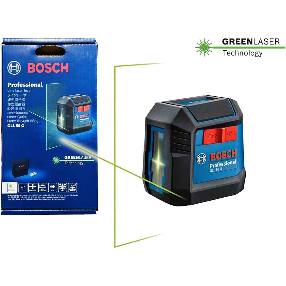 Bosch GLL 50 G Cross Line Laser Level (Green Laser) | Bosch by KHM Megatools Corp.