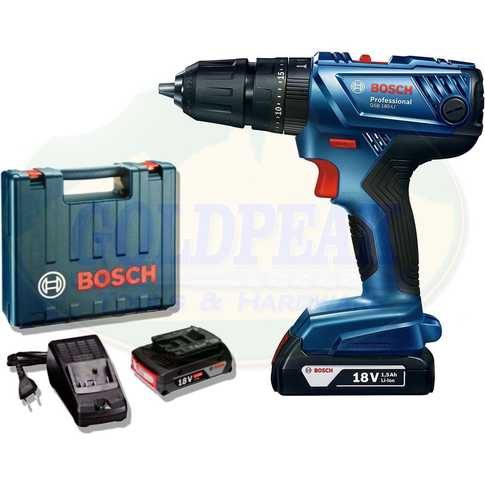 Bosch GSB 180-Li Cordless Hammer Drill - Goldpeak Tools PH Bosch