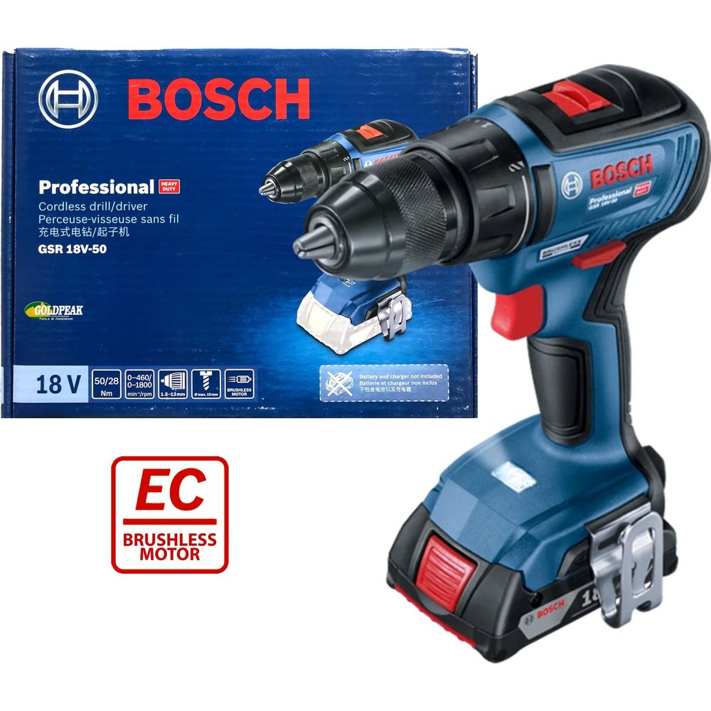 Bosch GSR 18V-50 Cordless Brushless Drill / Driver (Bare) - Goldpeak Tools PH Bosch